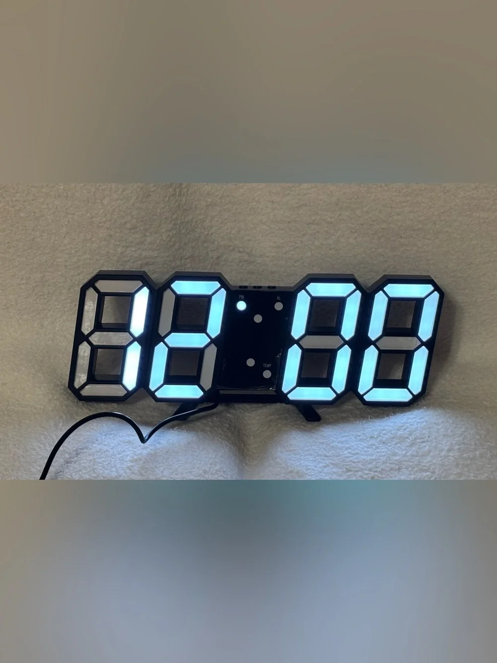 Modern Black LED Wall Clock - Digital Segment Design